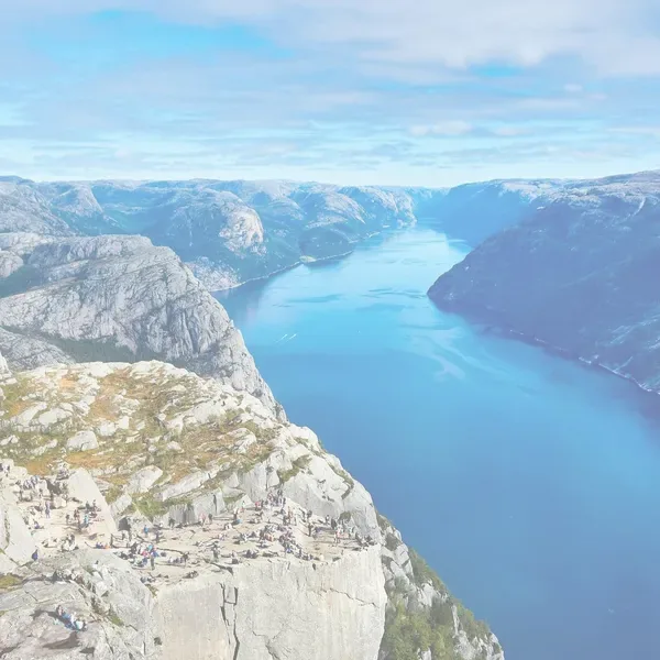 Opacity applied to the fjord photo