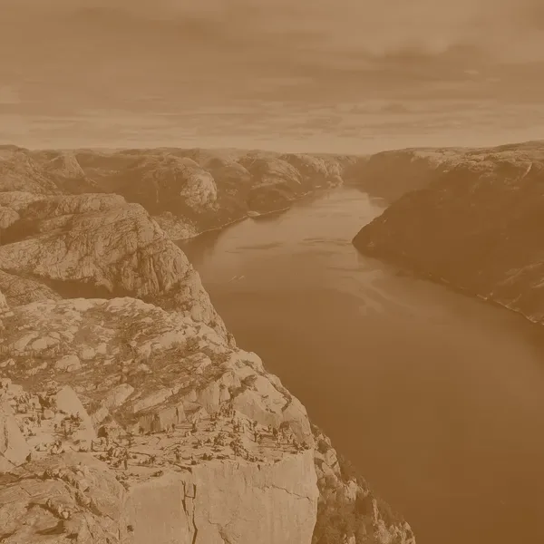 Sepia applied to the fjord photo